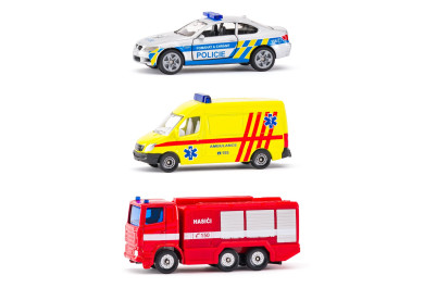 Siku set mix policie, hasiči, ambulance, česká verze