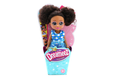 Dreameez mini panenka v kornoutku, brunetka s modrými šaty