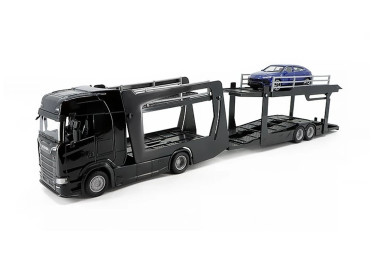 Bburago Multicar Carrier Scania 770S Black a Lamborghini Urus 1:43