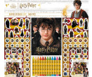 Samolepkový set 500ks Harry Potter s blokem a voskovkami 12ks v sáčku