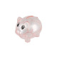 Průhledná plastová pokladnička prasátko růžové, 11x9cm