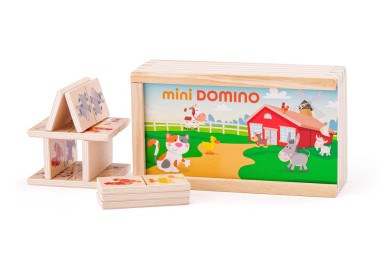 Woody Dřevěné mini domino zvířátka