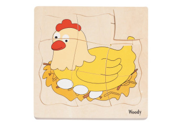 Woody Puzzle na desce - Vývoj slepice