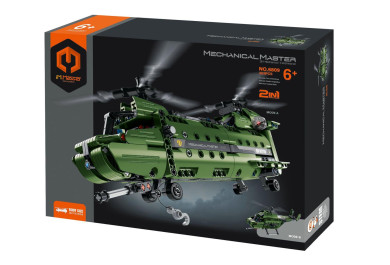 Stavebnice iM.MASTER 2v1 vrtulník s mechanickým pohonem, 393 dílků