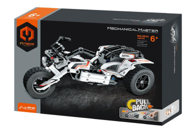 Stavebnice iM.MASTER tříkolová motorka na zpětné natažení, 198 dílků
