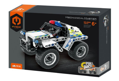 Stavebnice iM.MASTER policejní auto na zpětné natažení, 199 dílků