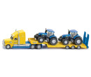 Siku Super - Tahač s vlekem a 2 traktory New Holland 1:87