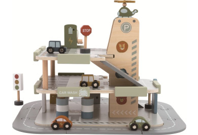 2Kids Toys Dřevěná garáž s cestou