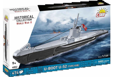 Cobi 4852 II WW U-Boot U-52 (type VIIB), 1:144, 474 kostek