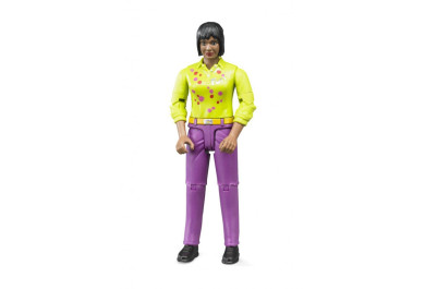 Bruder 60403 Figurka žena tmavé pleti růžové kalhoty