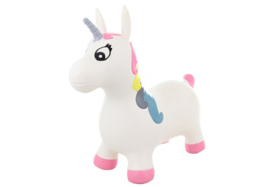 Dětské gumové hopsadlo Jednorožec, bílý, 58x52x23 cm