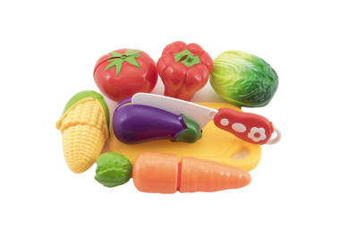 Dětská sada krájení zeleniny s prkénkem 13,5x8cm a nožem