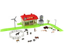 Plastová stodola se zvířaty a bohatým příslušenstvím, 48x31x9cm