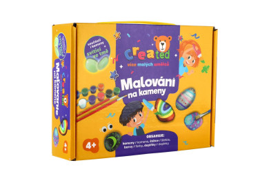 Created Malování na kameny svítící ve tmě, barvy, štětce a doplňky