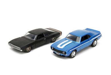 Rychle a zběsile Twin Pack Chevrolet Camaro 1969 a Dodge Charge Wide Body 1968, 1:32