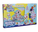 Puzzle 3D dřevěný domeček s barvami 
