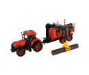 Traktor Zetor s vlekem na dřevo, setrvačník, zvukové a světelné efekty, 36 cm