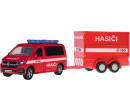 Kids Globe Traffic VW hasiči s přívěsem na zpětný chod, 27cm