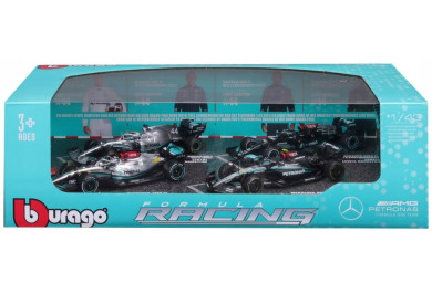 Bburago RACE Formula F1 4PAC Mercedes AMG F1 W15 (2024), 44 L.Hamil ton, 63 G.Russe