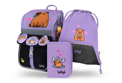 BAAGL SET 3 Zippy Kapybara: aktovka, penál, sáček