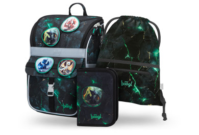 BAAGL SET 3 Zippy Draci: aktovka, penál, sáček