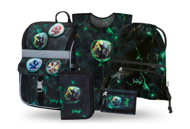 BAAGL SET 5 Zippy Draci: aktovka, penál, sáček, zástěra, peněženka