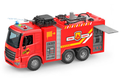 Auto hasičské stříkající s efekty 30 cm