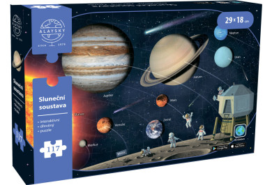 Alaysky's Interaktivní dřevěné puzzle Sluneční soustava A4 CZ, 117 dílků
