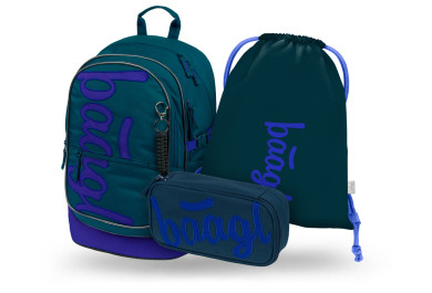 BAAGL SET 3 Core Logo modrý: batoh, penál, sáček GRS