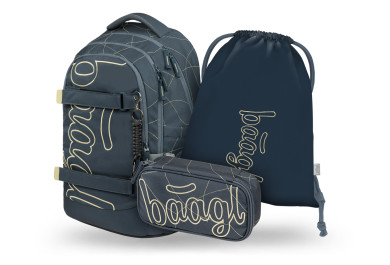 BAAGL SET 3 Skate Max Wave: batoh, penál, sáček GRS