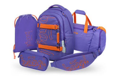 BAAGL SET 5 Skate Max Orange: batoh, penál, sáček, sportovní taška, ledvinka GRS