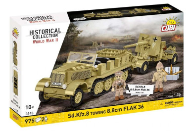 Cobi 3143 II WW Sd. Kfz. 8 táhnoucí 8,8 cm Flak 36, 1:35, 975 k, 2 f 