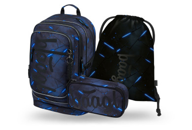 BAAGL SET 3 Cubic Flash: batoh, penál, sáček GRS