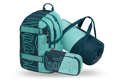 BAAGL SET 3 Skate Petrol: batoh, penál, sportovní taška GRS