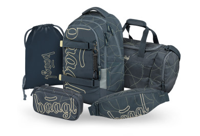 BAAGL SET 5 Skate Max Wave: batoh, penál, sáček, sportovní taška, ledvinka GRS