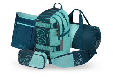 BAAGL SET 5 Skate Petrol: batoh, penál, sportovní taška, ledvinka, obal na notebook GRS