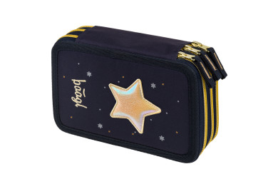 BAAGL Školní penál třípatrový Unicorn Gold