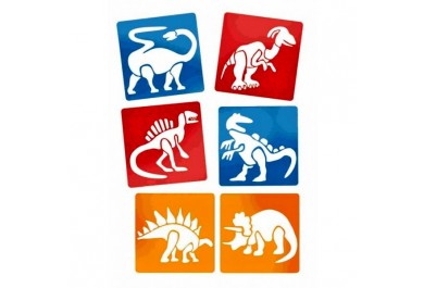 Kreslící šablony 6 ks - Dinosauři 145 x 145 mm