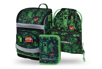 BAAGL SET 3 Zippy Plus Minecraft Boom: aktovka, penál, sáček