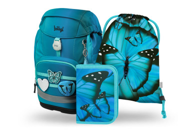 BAAGL SET 3 Airy Plus Butterfly: batoh, penál, sáček