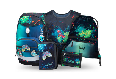 BAAGL SET 5 Airy Plus Chill: batoh, penál, sáček, zástěra, peněženka