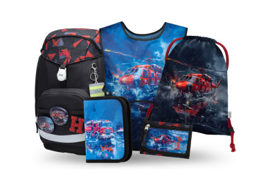 BAAGL SET 5 Airy Plus Záchranáři: batoh, penál, sáček, zástěra, peněženka