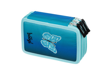 BAAGL Školní penál třípatrový Butterfly GRS