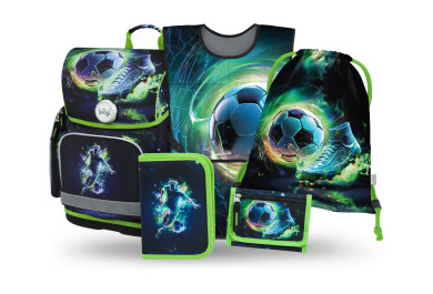 BAAGL SET 5 Ergo Fotbal Hráč: aktovka, penál, sáček, zástěra, peněženka