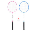Badmintonový set NILS NRZ001, růžovo-modrý, nylonová letka