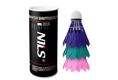Badmintonové míčky z peří NILS NBL6213 multicolor, sada 3 ks