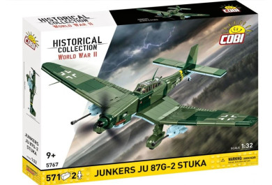 Cobi 5767 II WW Junkers JU 87G-2 STUKA, 1:32, 571 kostek, 2 figurky