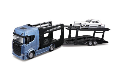 Bburago Multicar Carrier Scania 770S a Porsche Macan 1:43