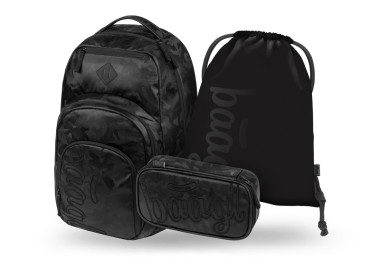 BAAGL SET 3 Coolmate Onyx: batoh, penál, sáček