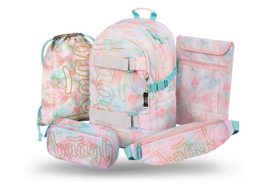 BAAGL SET 5 Skate Sunset: batoh, penál, sáček, ledvinka, obal na notebook